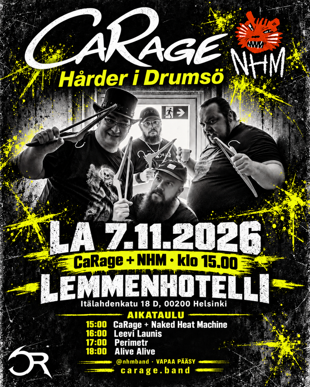 Hårder i Drumsö — CaRage + NHM, 7.11.2026 klo 15.00, Lemmenhotelli